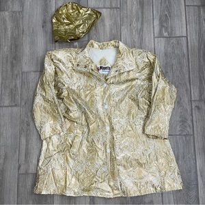 VINTAGE Wippette Rainthings Vinyl Raincoat Medium Snake Skin Pattern With Hat